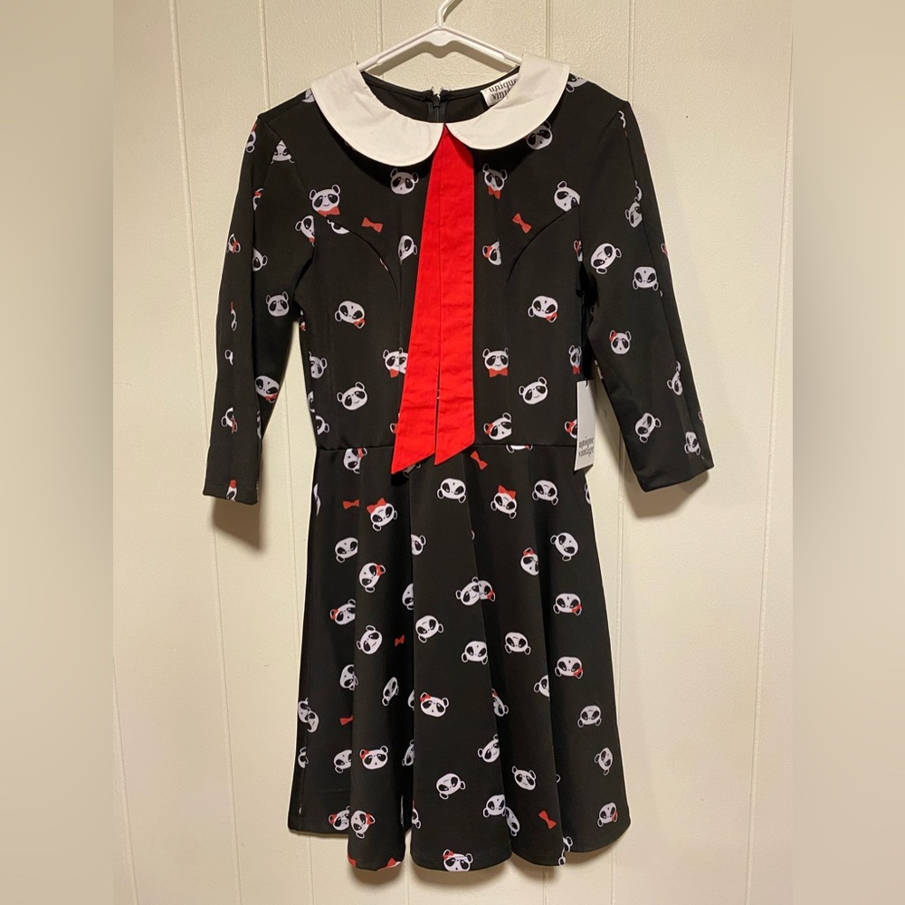 Unique Vintage Black Panda Flare Dress